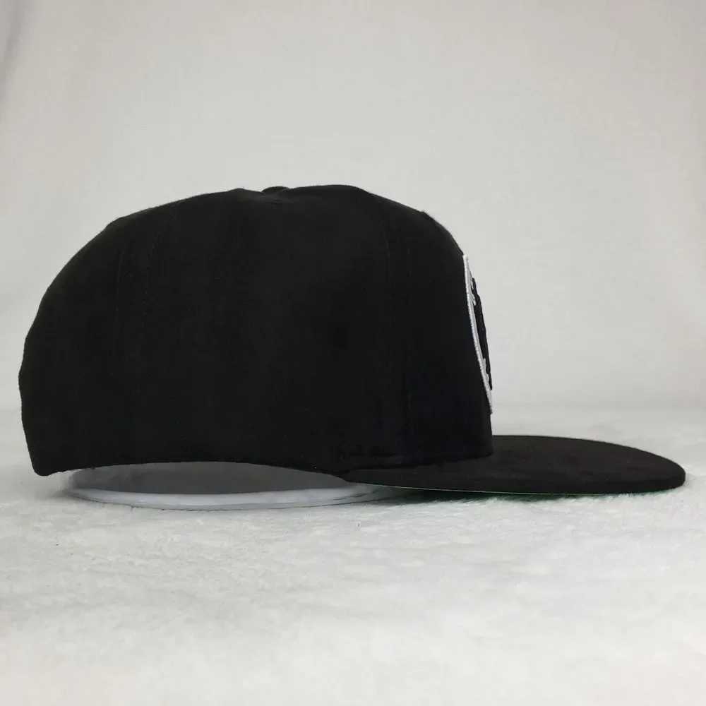 Brooklyn‎ Nets Mitchell & Ness NBA Snapback Hat Cap 3D Logo Black Faux Suede NWT